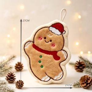MAYIT Khả năng hấp thụ nước Khăn lau tay Giáng sinh Lông san hô Nhanh khô Khăn lau tay ông già Noel Dễ thương Vệ sinh Khăn tay hình cây thông Noel Nhà bếp Phòng tắm