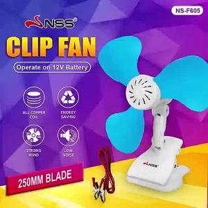 NSS Electric Fan Portable Clip Fan 3 blends Rechargeable Fan Desk Fan Big Size 12V 15W