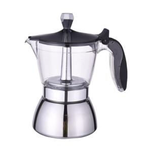 Durable Stainless Steel Coffee Coffee Pot With Heat Resistant Glass Cover Suitable For Family Use Or Office Setting
