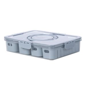 Hộp thực phẩm trong 4 ngăn HOKORI nhựa VIỆT NHẬT cao cấp - 2 lớp tách nước để tủ lạnh - 6510-1