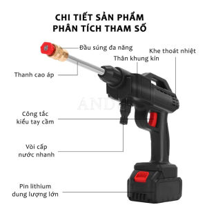 Máy Rửa Xe Mini Máy Xịt Rửa Tăng Áp Có Thể Chuyển Đổi Điều Chỉnh Dòng Nước Tiện Dụng