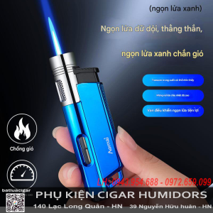 Bật lửa khò 1 tia Aomai AM7208 chính hãng – Chống gió chỉnh lửa dễ nhìn rõ gas nhỏ gọn sang trọng