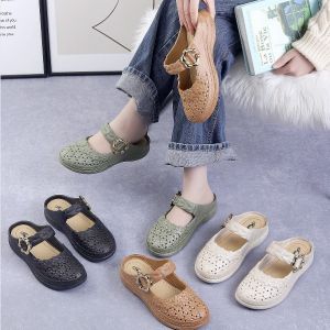 รองเท้าแตะผู้หญิง มีสไตล์และสง่างาม ปลอบโยน รองเท้าส้นเดี่ยวผู้หญิง เป่าโถว ความสามารถในการระบายอากาศ