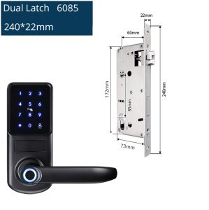 Zemismart Tuya Wifi Fingerprint Smart Lock Doorbell Electronic Biometric Lock Passward Keyless Entry Smart Handle App Unlock Digital Intelligent Lock for Home Hotel Smart Entry