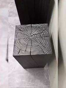 Black Solid Wood Display Pedestal Plant Stand Wabi Sabi Flower Pot Holder Art Sculpture Home Decor