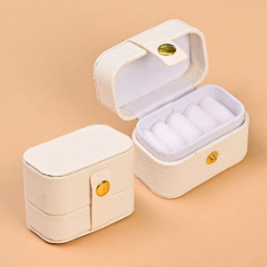 White/Pink Small Jewelry Box Mini Travel Jewelry Case Portable Ring Storage Case for Rings Earrings