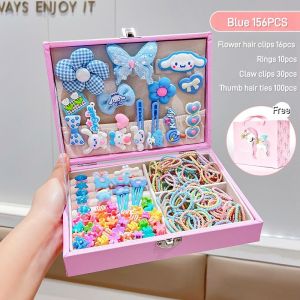 CuddleCove 156PCS Kids Hair Accessories Set Princess Hair Clip Gift Box For Girls Dress Up Birthday Present Aksesori Rambut