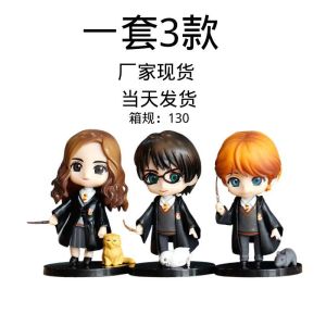 Action Figure Harry Potter 10cm Set 3Pc Topper Harry Potter New