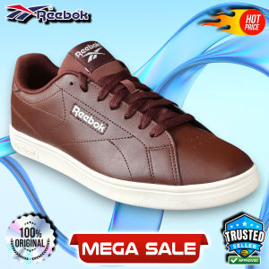 Sneaker Reebok Court Clean Pria Kulit Sintetis Putih Polos Gaya Korea