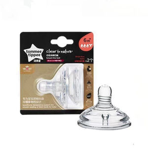 Tommee Tippee ขวดนมเด็กทารกคอกว้างธรรมชาติใกล้กับหัวนมเหมือนอกของสหราชอาณาจักร0ม. + การไหลช้า5ออนซ์9ออนซ์