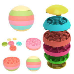 Pop it macaron board Fidget Toys with simple dimple full set box Desktop Puzzle Simple Dimple Spherical Puzzle Toy Silica Gel Unzip Bubble Music for kids