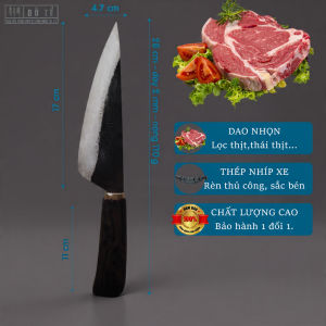 Dao nhọn dao bầu THÉP bản to nhíp xe (dao thái dao lọc thịt) NHÍP 100%- Dao nhà bếp Đồ Tể - Đa Sỹ - HL12