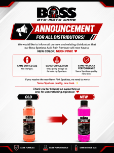 Boss Spotless Acid Rain Watermark Remover Professional Glass Cleaner 250ML Oto-Moto Care Auto Paint Windshield Window Mirror Detailing Liquid Spray Hard Water Spot Eliminator Premium Car Wash Care Polishing Maintenance Treatment