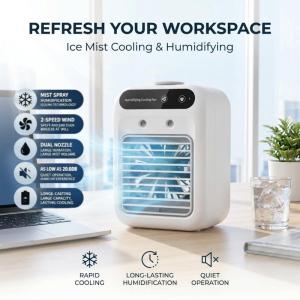 Mini Air Conditioner Water Cooling Fan USB Charging Portable Air Cooler Water Mist Humidification Fan