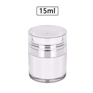 Pot Cream Airless 15ml 30ml List Silver / Jar Airless Pump / Pot Krim Vacum Untuk Krim Lotion / Pot Airless Acrilic