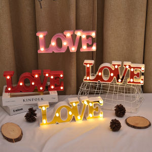 3D Love Heart LED Letter Lamps Indoor Decorative Sign Night Light Valentines Day Wedding Party Decor Gift Romantic LED Night Lamp