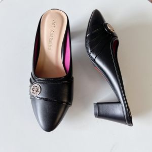 giày big size sục nữ trung niên gót 5cm chuẩn size 36 đến 43