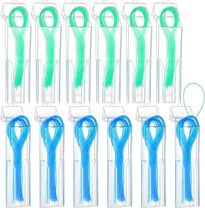Vesici 600 Pcs Dental Floss Threader for Bridges Braces and Implants Dental Threader Multifunctional Nylon Loop Design for Your Teeth Pack of 12(Blue)