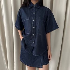 NANDO ATASAN KEMEJA OVERSIZED KOREAN STYLE LENGAN PENDEK SIMPLE CASUAL SHIRT