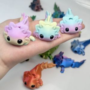 YOUSHI TOP 8pcs Colorful Salamander Figurine Flexible Joints Funny Desk Decoration Gifts Creative 3D Printed Salamander Desk Decoration