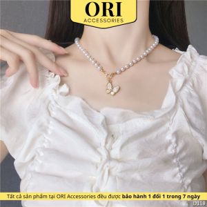 Dây chuyền nữ dây chuỗi ngọc hình cánh bướm Vivian trang nhã ORI ACCESSORIES D119