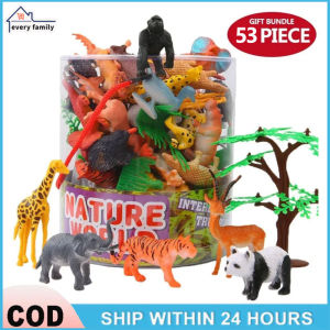【COD】53 Pieces Of Mini Jungle Animal Toy Set Valefortoy Realistic Wild Animal Learning Party Boy Girl Child Toddler Forest Small Farm Animal Toy Set