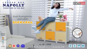 LEMARI PLASTIK NAPOLLY LOCKER BOX TRIPLE FLIP SUSUN 2 / MEJA TV PLASTIK SERBAGUNA [CLBBOX]