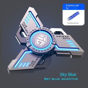 Smart Hand Spinner Fidget Toys Luminous Finger Broken Blade Black Technology Anti Stress Toy for Men Children DARK KNIGHT