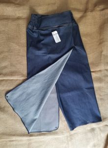 CÓ CHỌN MẪU Váy Chống Nắng xẻ tà có nút bấm ở chân vải jean sọc dầy mềm ngồi sau xe