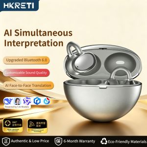HKRETI-HG12 Wireless Earbuds Bluetooth 6.0 Wireless Earbuds IPX4 Single Microphone Call Noise Reduction Open Bluetooth Headphones