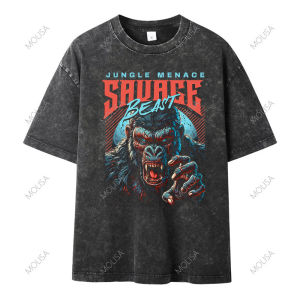 เสื้อยืดแฟชั่น คุณภาพดี สกรีนเสื้อ DTG เสื้อยืดผู้ชาย Printed T shirt แฟชั่น cotton100% 68031#