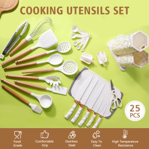 Silicone Kitchen Utensil Set 25PCS Spatula Set Knife Set Baking Tools Kitchen Tool Set Multifunction
