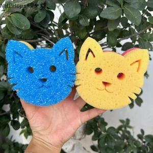 WP💓💛💖 Double Layer Temperature Sensitive Cat Face Sponge Non Scratch for Washing Dishes Pots and Kitchen Items