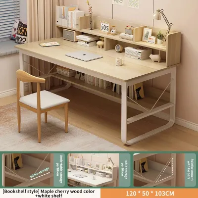 ROOSIO Furniture 80/100/120cm Office Table Computer Table with Drawer Study Table With Shelf For Bedroom Student Study Table with Shelf