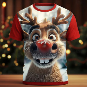 เสื้อยืดคริสต์มาสสำหรับสุภาพสตรี! การออกแบบคอกลมแขนสั้นเหมาะสำหรับทั้งชายและหญิง การพิมพ์คริสต์มาสที่มีสีสันเหมาะสำหรับงานปาร์ตี้และงานเฉลิมฉลองปีใหม่