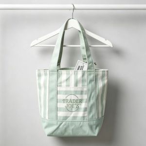 Vixplorn Mini Canvas Tote Bag Striped Zipper Small Shopping Handbag Lunch Bag Crossbody With Pockets