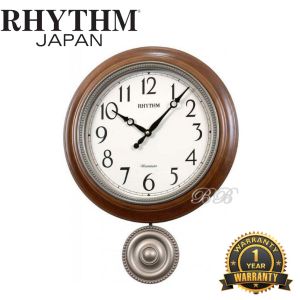 100% ORIGINAL RHYTHM Westminster Melody Wooden Brown Analogue Wall Clock (Jam Dinding Berbunyi) CMJ549 RTCMJ549NR06