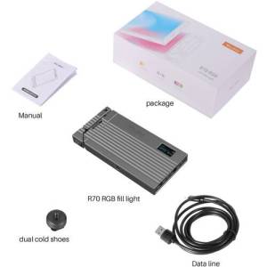 ULANZI ORIGINAL MALAYSIA Ulanzi Vijim R70 Full Color RGB LED On-Camera Light with Tilt Bracket 2700k-8500K R-70 R70 2349