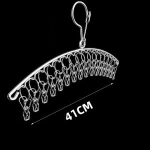 10/16/20 Clips Stainless Metal Laundry Socks Washing Clothes Hooks Airer Outdoor Home Bath Dryer Rack