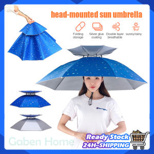 Head Umbrella Foldable Fishing Hat Umbrella Caps Anti UV Camping Shade Rain Sun Protection Umbrella Hat Payung Topi Memancing