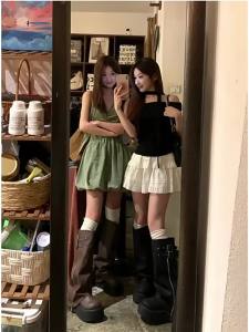 Giày bốt nữ Platform Knight mới cho mùa xuân mùa thu mùa hè bốt cổ cao bốt xỏ ngón bốt cao ống dài