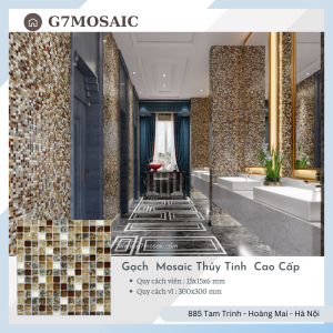 Gạch mosaic thủy tinh cao cấp màu sắc đa dạng thiết kế độc đáo độ bền cao chất liệu cao cấp dễ vệ sinh trang trí nội ngoại thất phòng khách phòng bếp nhà hàng khu nghỉ dưỡng quán cafe spa shop
