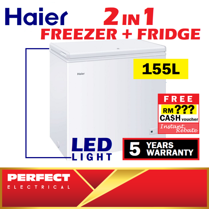Haier 155L Convertible Chest Freezer 2 in 1 Dual Fridge Freezing Mode BD188HMC (100 Hours