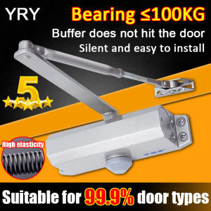 【10 years trouble-free】automatic door closer super alloy never Rust Punch-free adjustable speed ultra-quiet automatic hydraulic buffer(door for screen closer whole set Stainless Steel self-closing pneumatic Door Closer Automatic Hinge heavy duty)