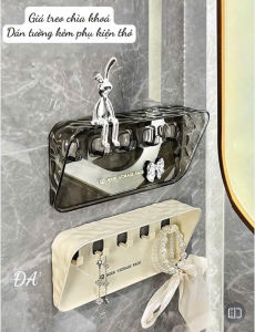 Móc treo chìa khóa Uforu để đồ đa năng chất liệu bền chắc tặng kèm phụ kiện thỏ decor