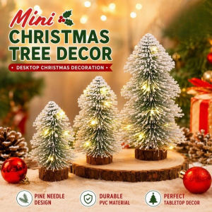 Mini Christmas Tree Desktop Christmas Decoration Flocked Snow PVC Pine Needle Christmas Ornaments