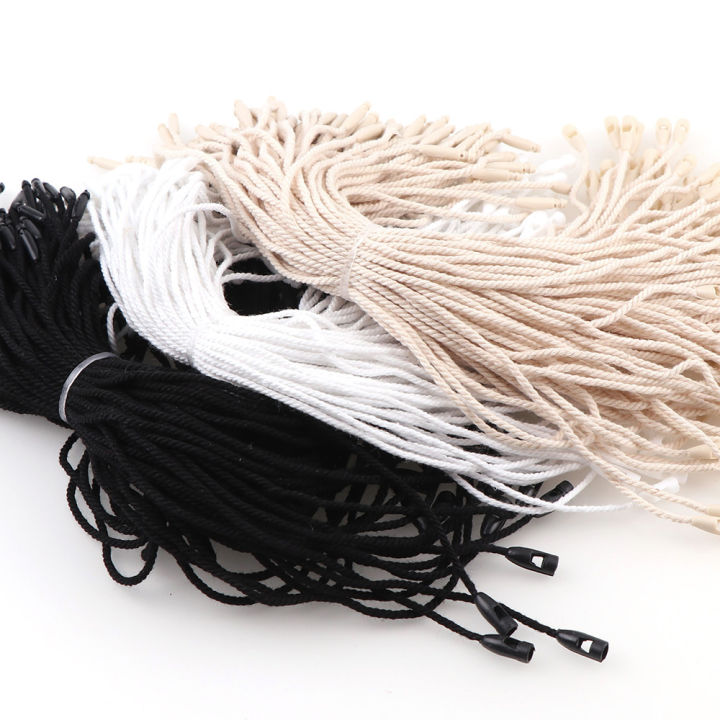 20cm Plastic Tag White Beige Black Hang Tag Polyester Rope String Snap ...