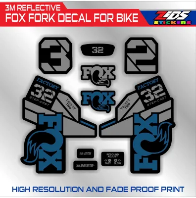 fox 32 fork decals for bike 3M reflective printed laminated sticker