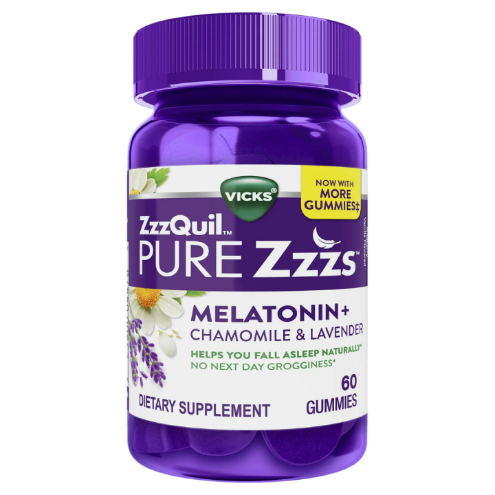 Vicks Zzzquil Pure Zzzs Melatonin With Chamomile And Lavander, 60 ...