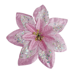 12Pcs Glitter Artificial Flowers Merry Christmas Ornaments Xmas Tree Decorations christmas decor for Home HIEM